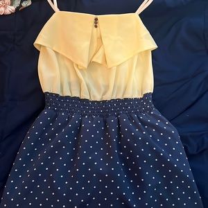 Yellow and navy dress